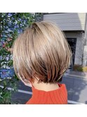 骨格カットショートボブインナーカラー30代40代似合わせカット