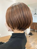 ルートエイチ 市川(Root H) ダブルカラーミルクティーベージュインナーカラーショートボブ