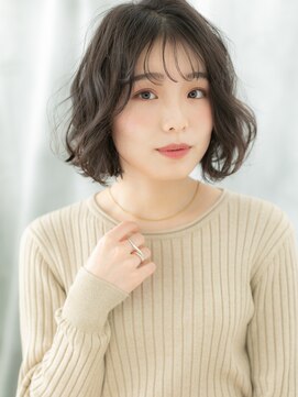 ドクターズ サロン ラブ(Dr's Salon LAB) 暗髪バレイヤージュくせ毛風ウェットボブi古河20代30代40代