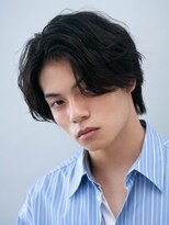 ガリカ 博多(Gallica)&nbsp;ビジネス◎黒髪センターパート無造作メンズパーマ