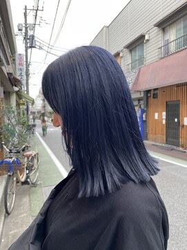 ハイレート ウニクス川越店(Hairate) [Ikeda]切りっぱなし×ネイビーカラー