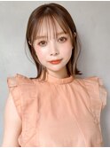 艶感外ハネボブ前髪イメチェン斜めバング愛され#320f0907