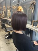 【安田汐里】きりっぱなしボブ×艶々バイオレットカラー