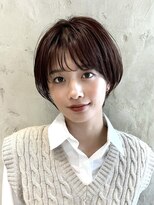 アフロート ルヴア(AFLOAT RUVUA) 「岩田莉奈」地毛風縮毛矯正 ひし形ショートボブ 白髪染め 新宿