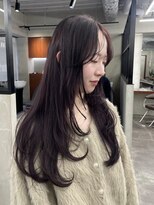 ニコ トウキョウ 渋谷(nico TOKYO)&nbsp;ダブルカラーチェリーレッドピンクブラウン韓国レイヤーロング