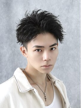 エース(ACES) 黒髪×スパイキーショート×無造作パーマ