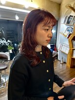 ア セカンド 清藤美容室第弐號(a sekand)&nbsp;ミディアムヘアの赤髪スタイル