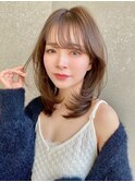 イメチェン大人ピンクベージュショート仙台レイヤーカット韓国