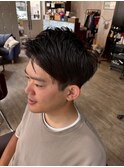 アップバングショート×ツーブロック