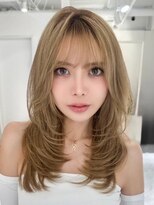 シー 萩原店(sea)&nbsp;ハイライトカラーミルクティーベージュレイヤーカット