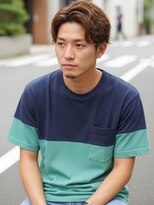 エムエイチバーバー 肥後橋(MH THE BARBER) センターパートニュアンスショート【肥後橋】