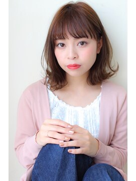 ミニヨン バイ ハピネス 高の原店(mignon by Happiness) 大人可愛いマロンブラウン伸ばしかけ外ハネボブ 奈良清水