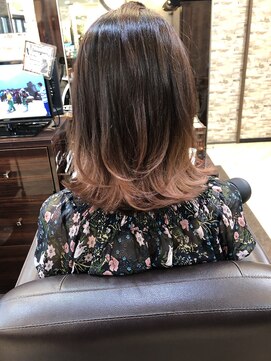 キャラ 池袋本店(CHARA) 外ハネピンクグレージュ【池袋東口/グラデーション/玉城光】*