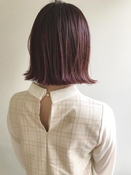 エル セルカ 高田馬場(el CERCA) レッドブラウン切りっぱなしボブ【el CERCA高田馬場/新宿】