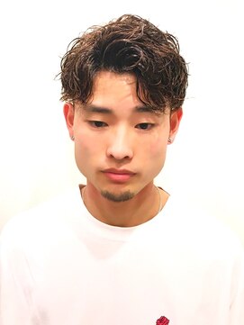 銀座マツナガ 浅草店 ツイストスパイラルパーマ黒髪ツーブロック７３アップバング