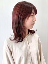 フォーク FOLK&nbsp;【FOLK】透明感チェリーピンク☆似合わせ外ハネミディ♪