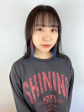ヘアデザイン アンジェロカフェ(Hair Design Angelo cafe) 2トーンインナーカラー×外ハネボブ【20代30代40代】