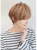 絶壁解消ひし形小顔30代40代50代前髪なしショートボブ【中村】