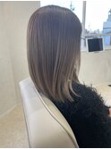 こなれストレートメテオ付グラデーションカラーアッシュベージュ