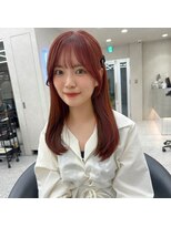 ロンド マーレ 天神大名店(Lond mare)&nbsp;ピンクブラウン/暖色カラー/カシスピンク/韓国ヘア/顔周りカット