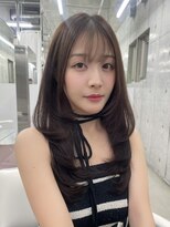 エヌアイ オモテサンドウ(ni omotesando)&nbsp;シースルーバング/顔まわりカット/ダークブラウン　上野