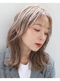ワンブリーチで作るホワイトベージュカラー