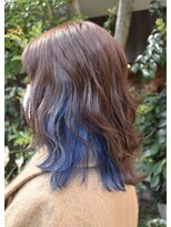 カムデンタウン(Camden Town) ブルーインナーカラー+全体カラー