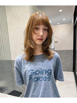 サロウィン 新潟万代店(SALOWIN) 顔まわりレイヤーニュアンスカラーフェミニンロング大人ガーリー