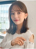 アプリコットオレンジイメチェン外ハネボブくびれヘアa