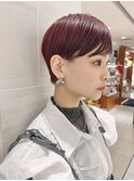 ベリーショート　オン眉　ベリショ　ボルドーカラー　◆