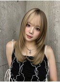 韓国ヘアーハッシュカットレイヤーカットグレージュブリーチ無し