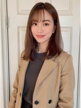 似合わせカット/小顔/ココアベージュ/オン眉/シースルーバング