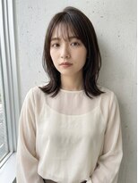 マイン(MINe)&nbsp;小顔髪質改善カット/ミディアムレイヤー/外ハネボブ/30代/40代