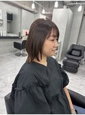 小顔ひし形 レイヤーカット 透明感カラー