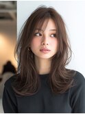 ショコララベンダー/艶髪/透明感カラー/くびれレイヤー/30代
