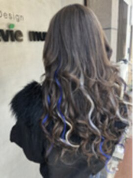 レヴィーマム(Revie mum) カラー・カット・エクステ50束＋アクセント原色ブルー