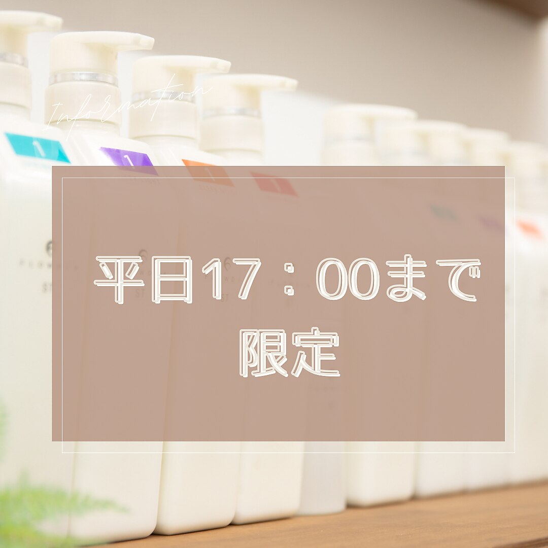 【平日17時まで】根元染め(リタッチ)＋クイック修復\1100オフ￥5060→￥3960