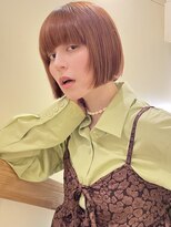 ラミエバイメルト 下北沢(lamie by melt)&nbsp;ミニボブ小顔顔まわりレイヤー暖色カラーオレンジベージュ/毛利