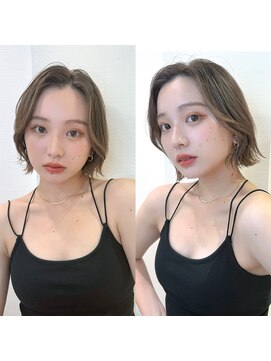 ロンドアベニール 北千住(Lond avenir) 【韓国ヘア】ぱつっとボブ グレーベージュ 西田大樹