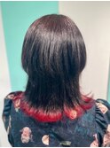 【裾ラインカラーワインレッドヘアカラー】20代30代40代50代