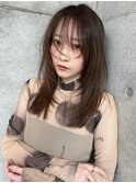 韓国ヘアーハッシュカットレイヤーカットグレージュブリーチ無し