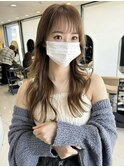 ロングレイヤー_ブラウン_シースルーバング