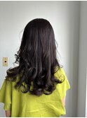 大人可愛い透明感ココアグレージュ×無造作ロングハッシュカット