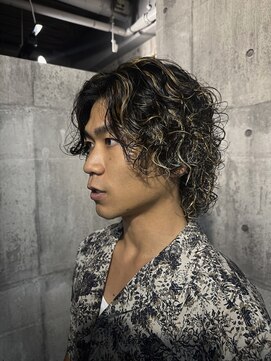 メゾンフォーメン TorRoad店(Maison for men) スパイラルパーマ　メッシュ　ウルフ