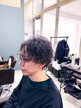 センターパート波巻きスパイラル