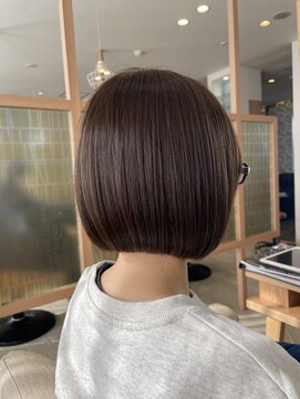 アドラーブル 長岡リップス旭岡店(adorable) 20代30代ミニボブココアブラウン小顔美肌ストレート丸み