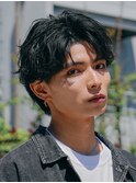 難波センターパートニュアンスパーマフェザーショート緩め色気◎