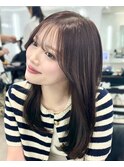 e26韓国ヘアーミディアムレイヤーカットラベンダーグレージュ