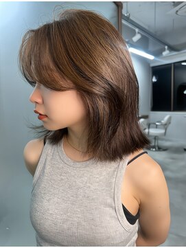 ボタン ハカタ(VOTAN hakata) オリーブブラウン/切りっぱなしボブ/ブリーチなし