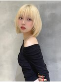フェイスレイヤー×ハイトーンブロンドボブ
